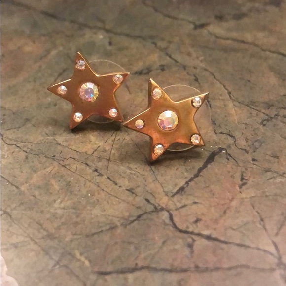 RARE Betsey Johnson rhinestone star post earrings - Picture 2 of 3